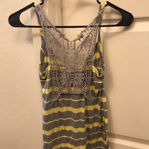 Grey and yellow tank